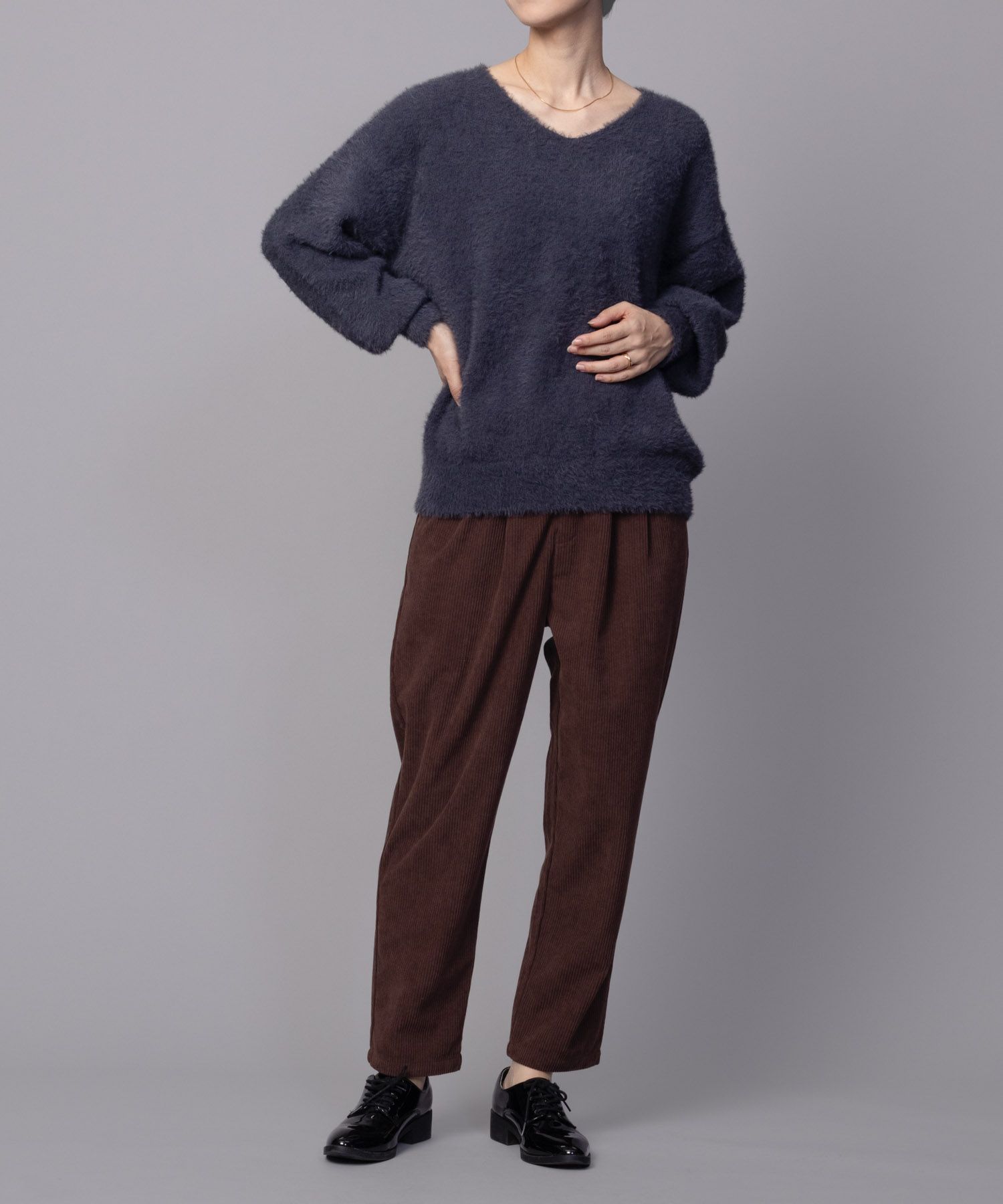 nAvy コーデュロイテーパードパンツ レディース
