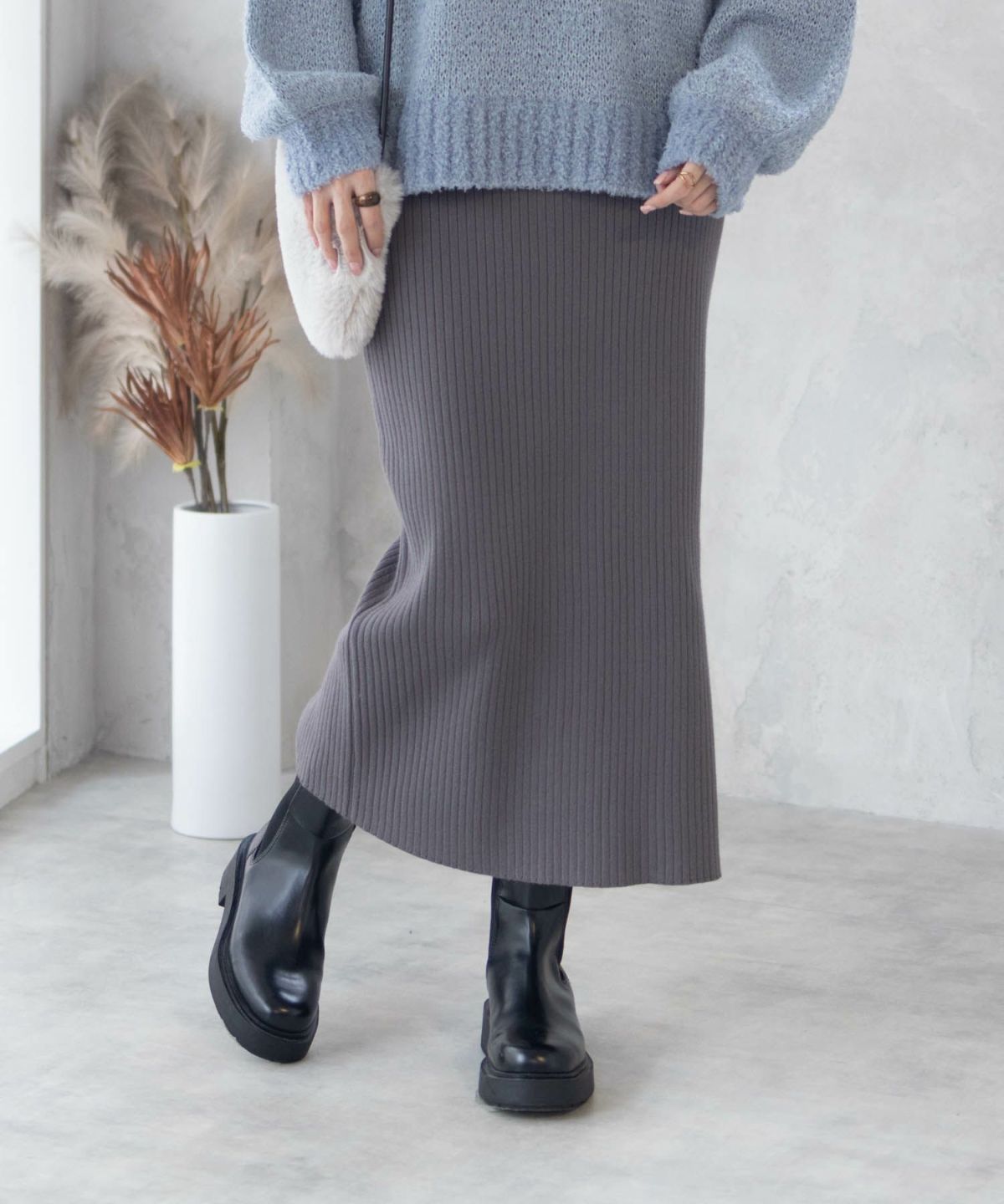 HusHusH リブナロースカート レディース