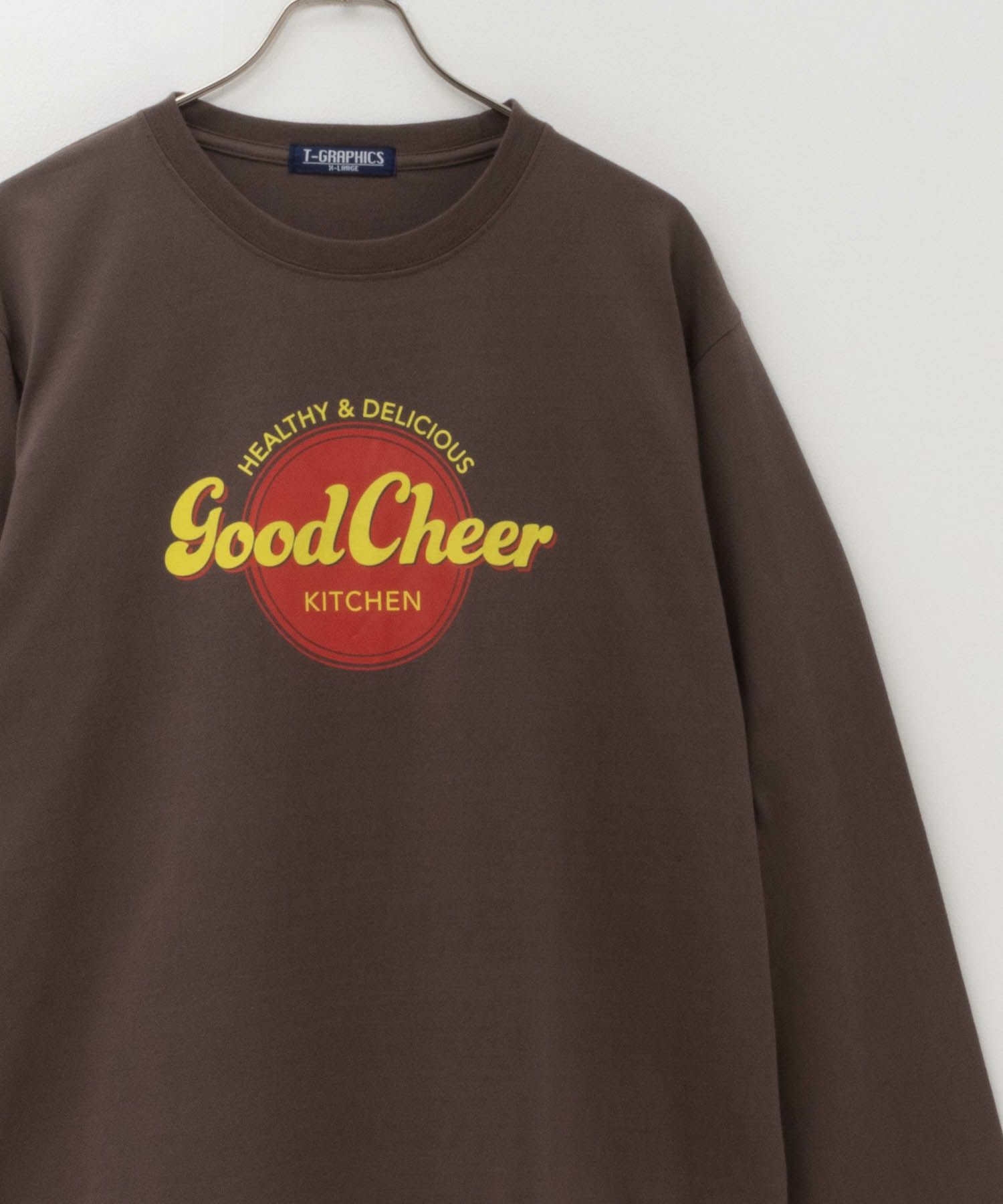 T-GRAPHICS ロゴプリント長袖Tシャツ メンズ