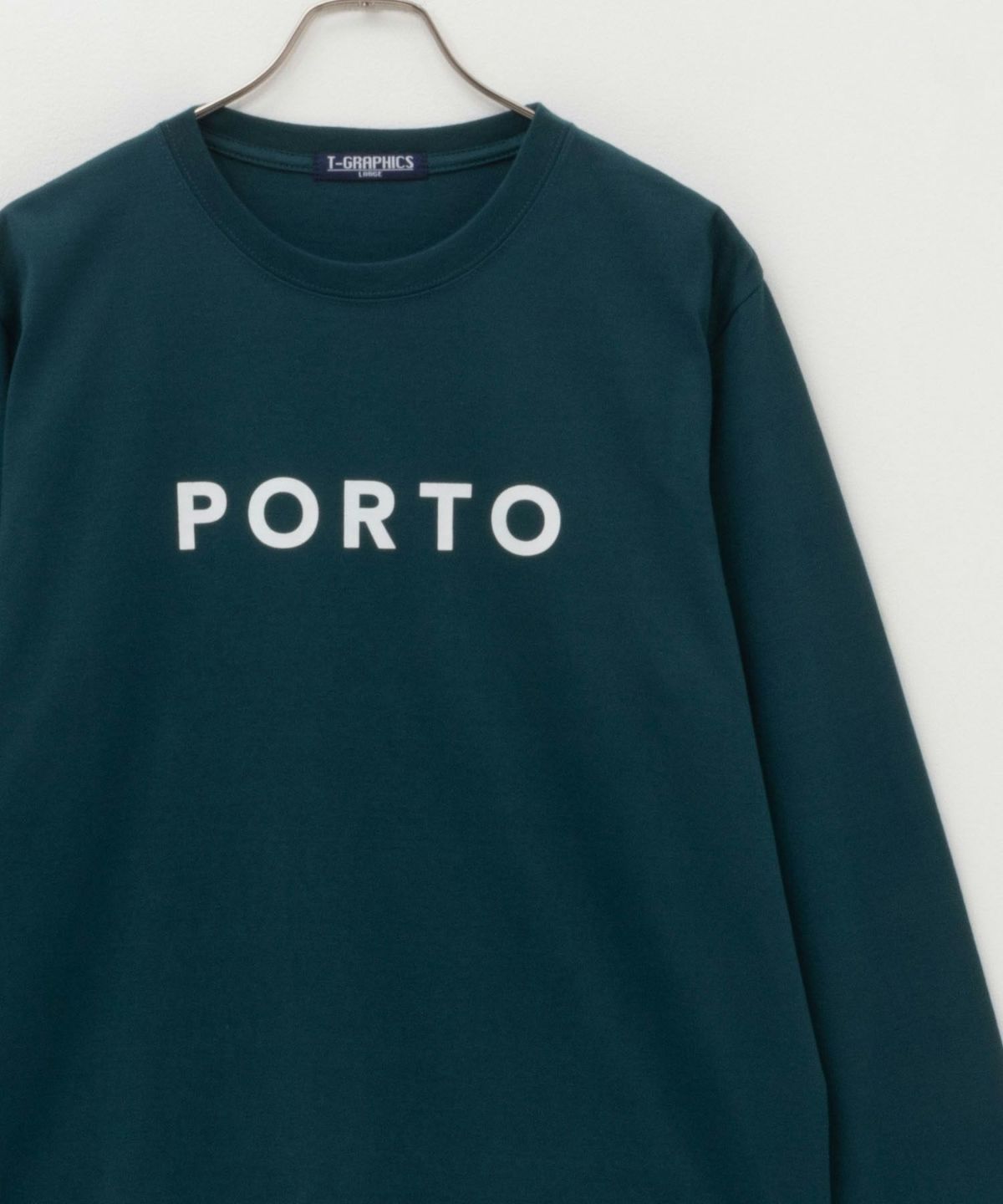 T-GRAPHICS ロゴプリント長袖Tシャツ メンズ