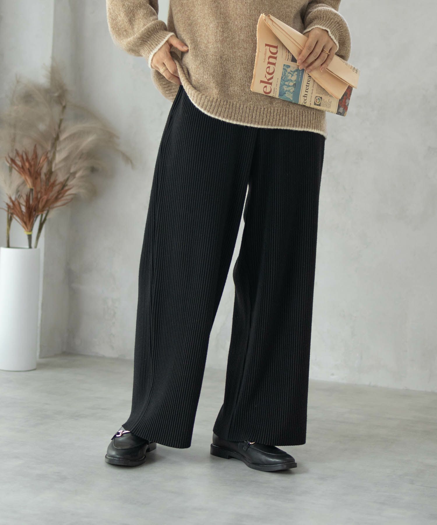 Howdy Marie  プリーツワイドパンツ レディース商品画像-1