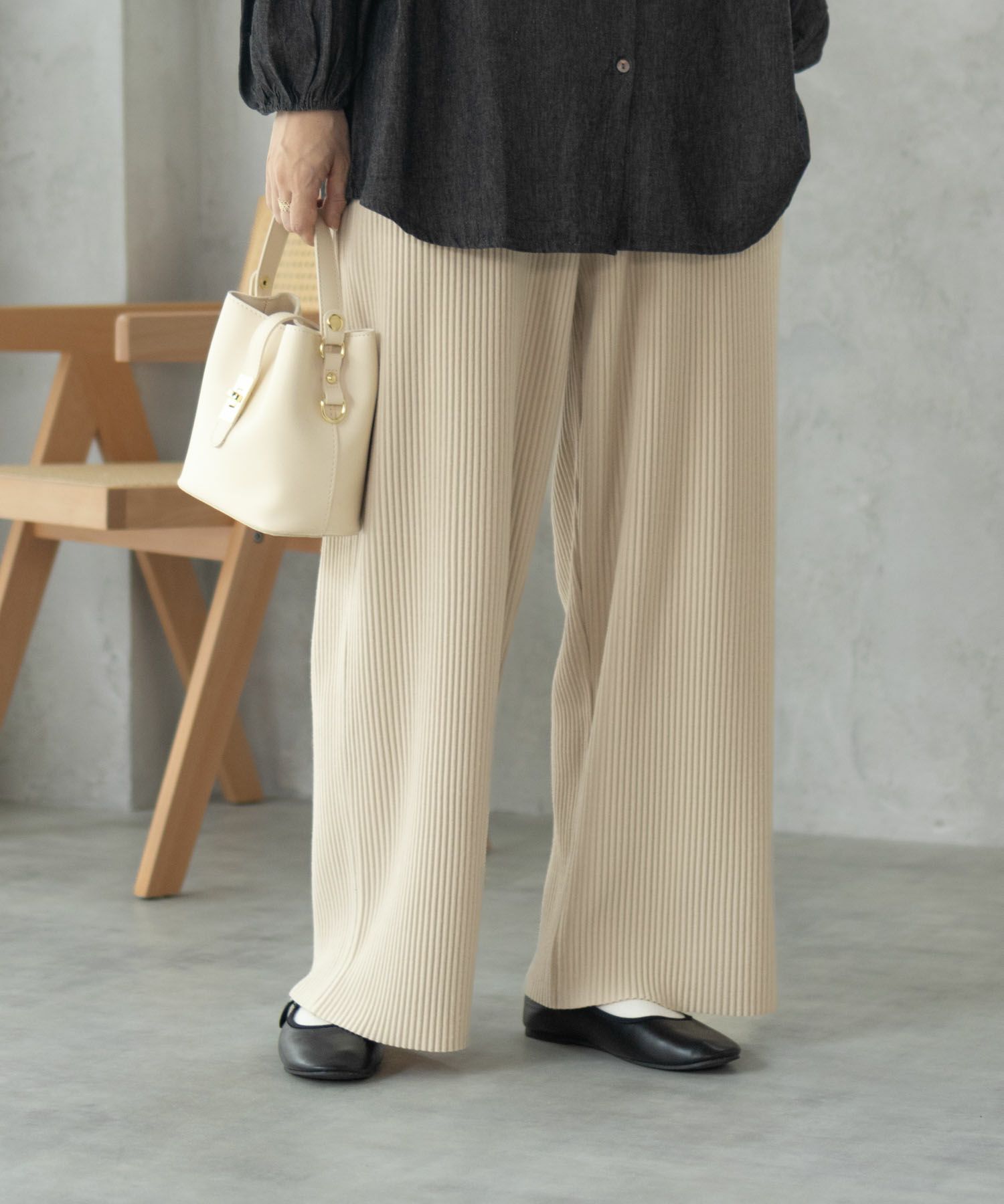 Howdy Marie  プリーツワイドパンツ レディース商品画像-2