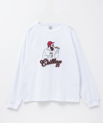 QUASH  ビッグサガラ刺繍長袖Tシャツ メンズ
