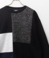 NAVY 裏毛ニット切替クルーネックプルオーバー メンズ