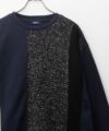 NAVY 裏毛ニット切替クルーネックプルオーバー メンズ