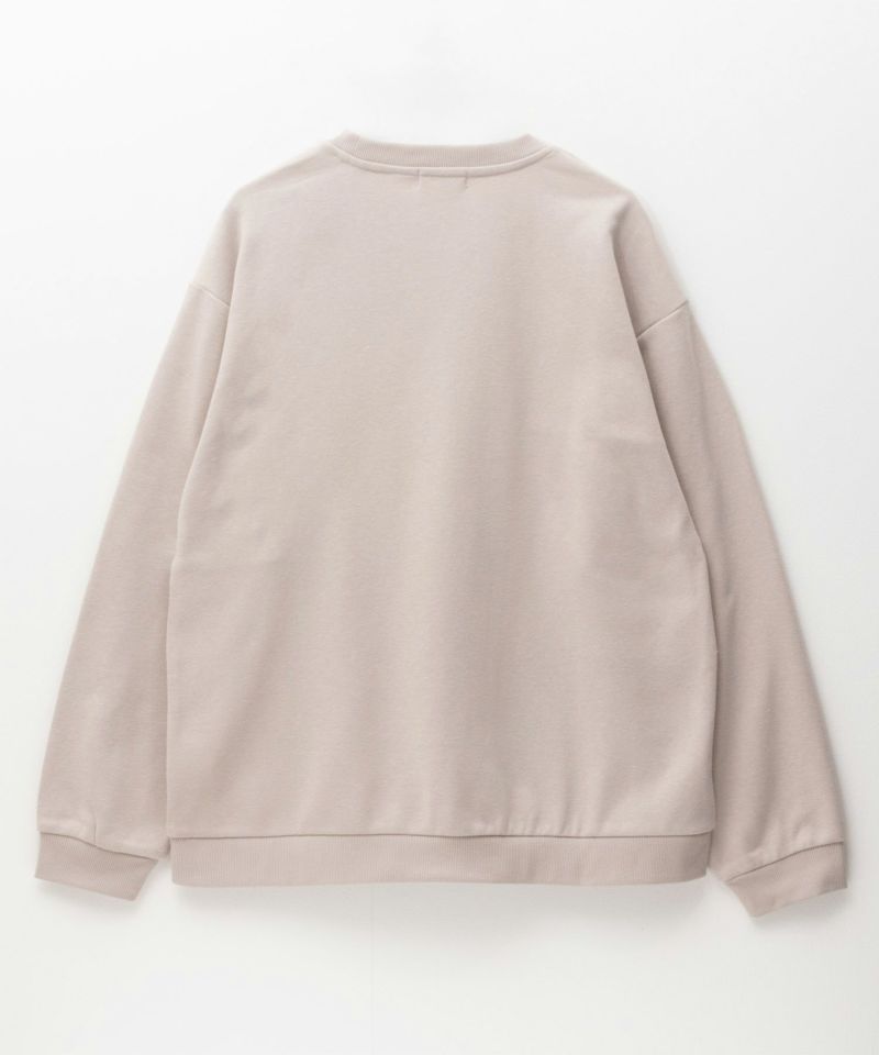 NAVY  裏毛ニット切替クルーネックプルオーバー メンズ商品画像-12