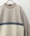 NAVY ポンチ素材 切替クルーネックプルオーバー メンズ