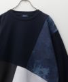 NAVY 裏毛ブリーチ切替クルーネックトレーナー メンズ