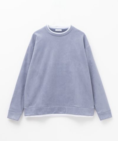 URBAN COLLECTION  スエードライククルー ネック長袖Tシャツ メンズ