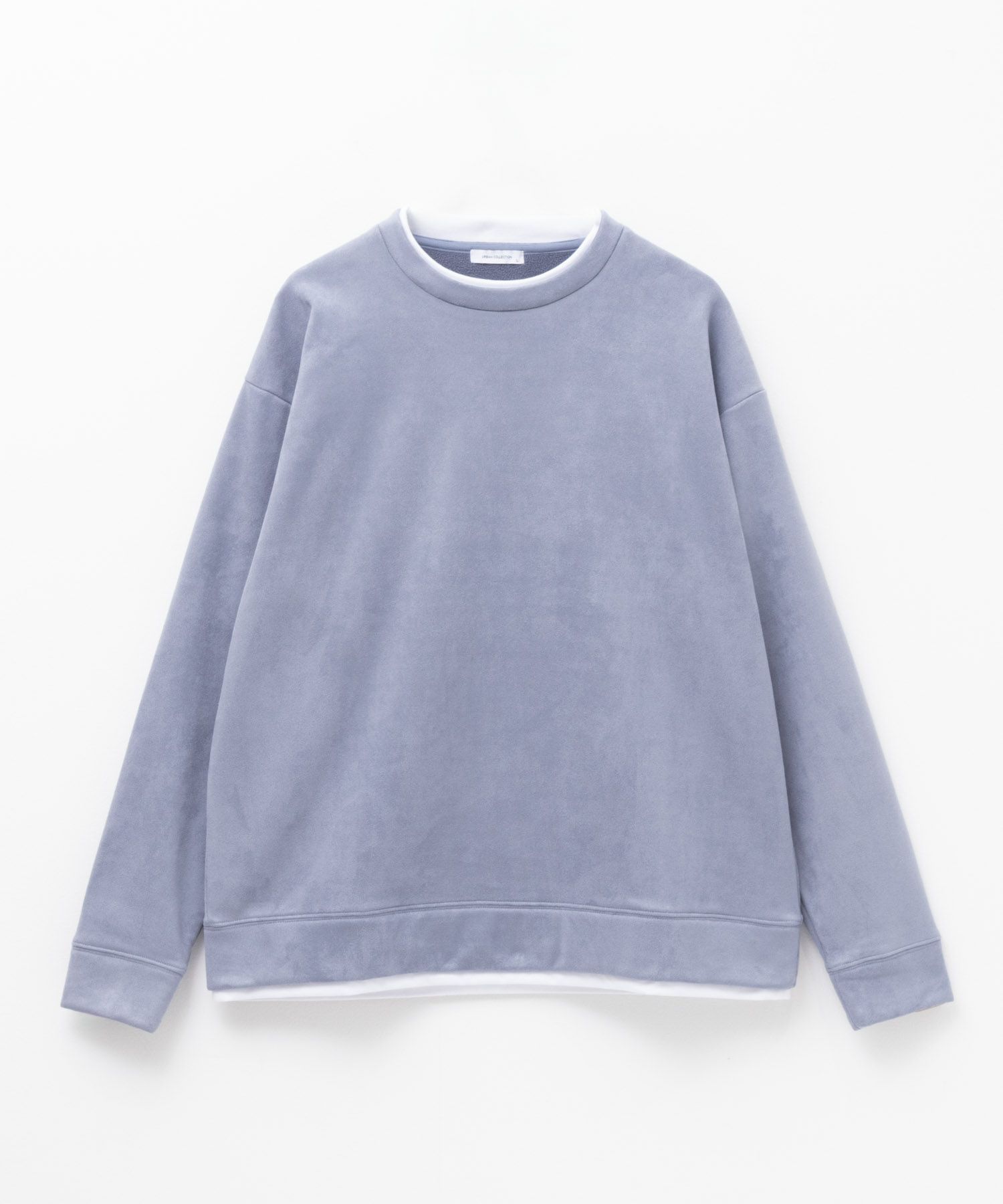 URBAN COLLECTION スエードライククルー ネック長袖Tシャツ メンズ