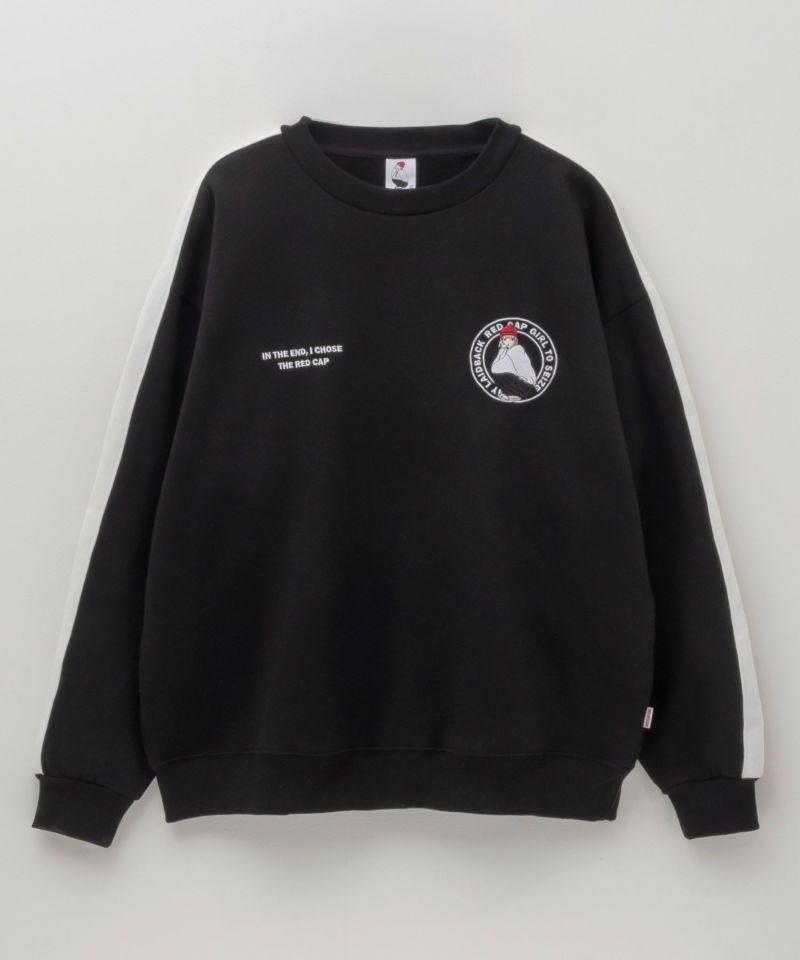 RED CAP GIRL  裏起毛袖ライン胸刺繍クルーネックスウェット メンズ商品画像-4