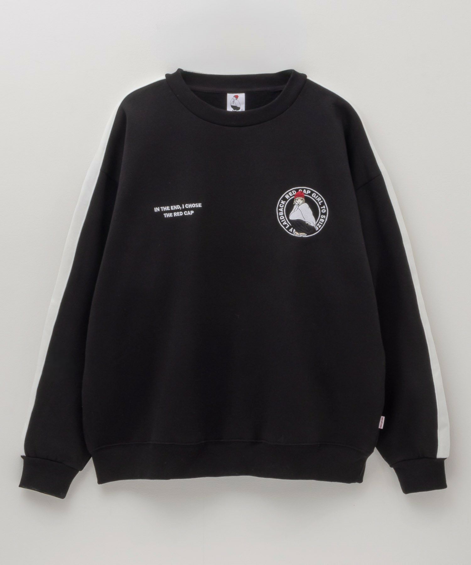 RED CAP GIRL  裏起毛袖ライン胸刺繍クルーネックスウェット メンズ商品画像-4