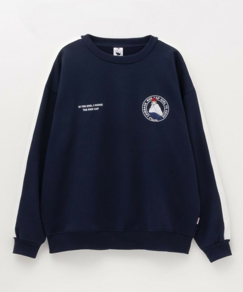 RED CAP GIRL  裏起毛袖ライン胸刺繍クルーネックスウェット メンズ商品画像-8