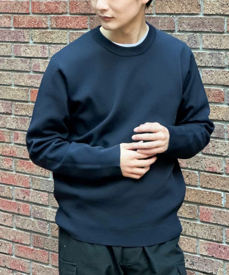 NAVY 軽快ニット 12Gクルーネック メンズ商品画像-1