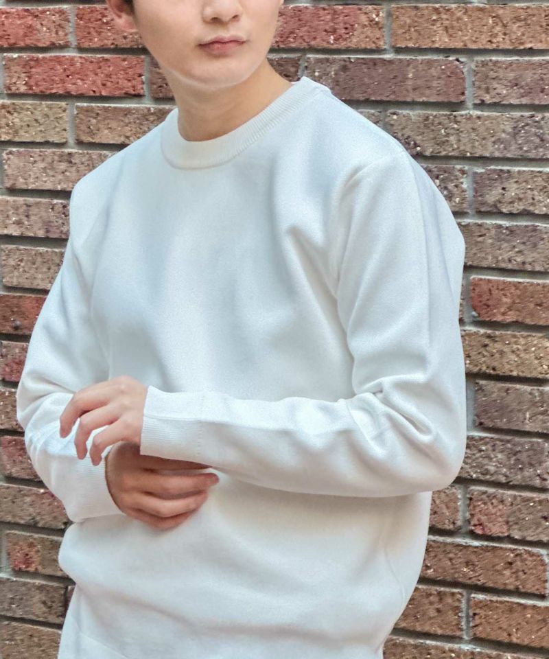 NAVY 軽快ニット 12Gクルーネック メンズ商品画像-2