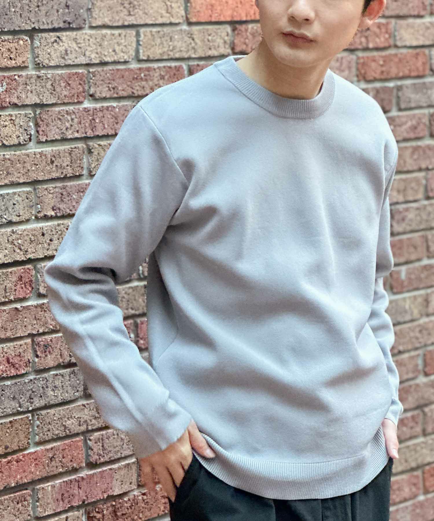 NAVY 軽快ニット 12Gクルーネック メンズ商品画像-3