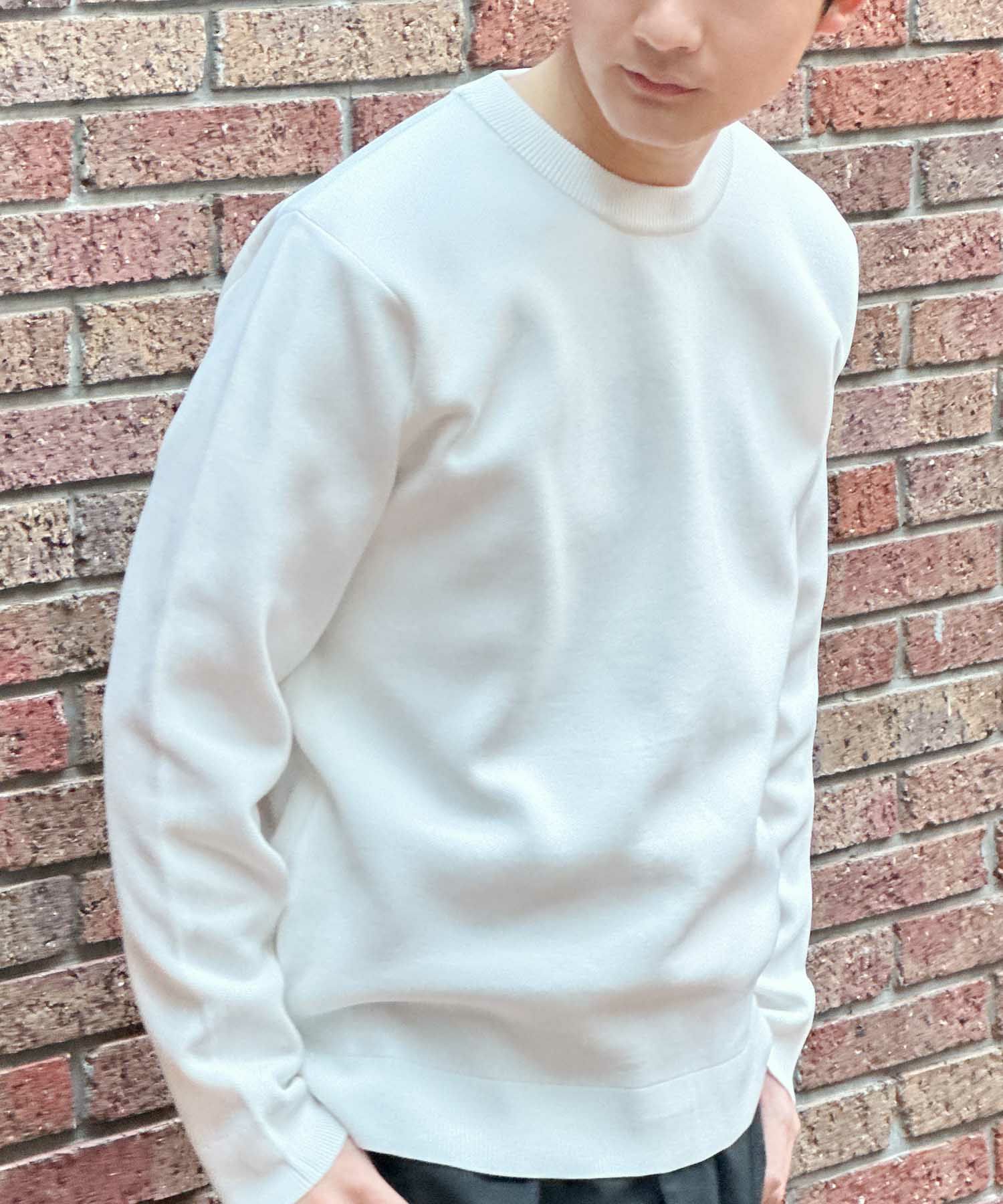 NAVY 軽快ニット 12Gクルーネック メンズ商品画像-12