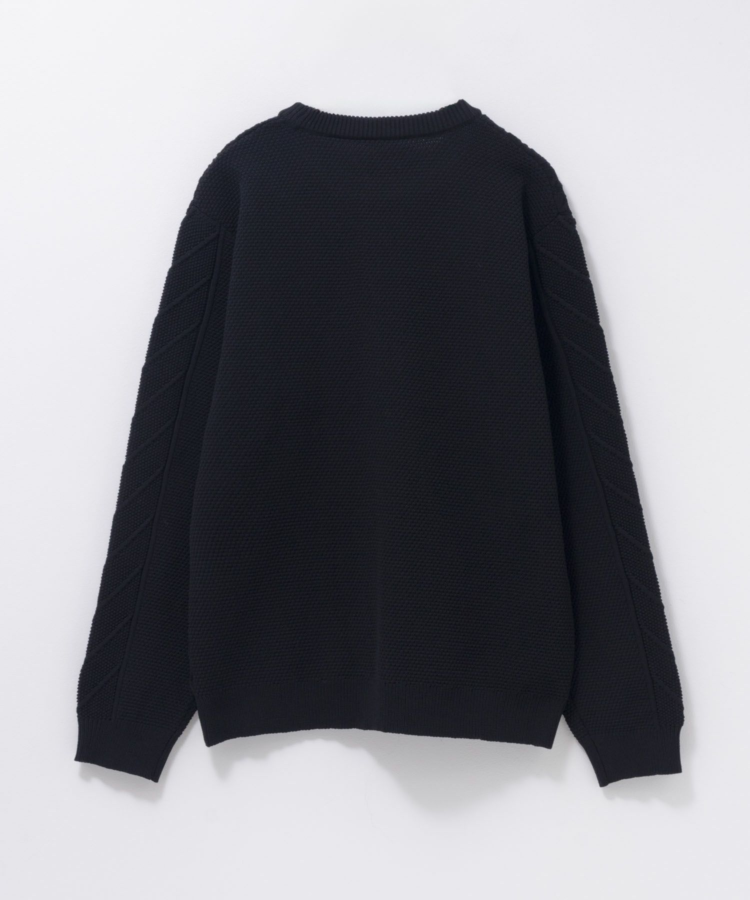 NAVY 軽快ニット ケーブルクルーネック メンズ