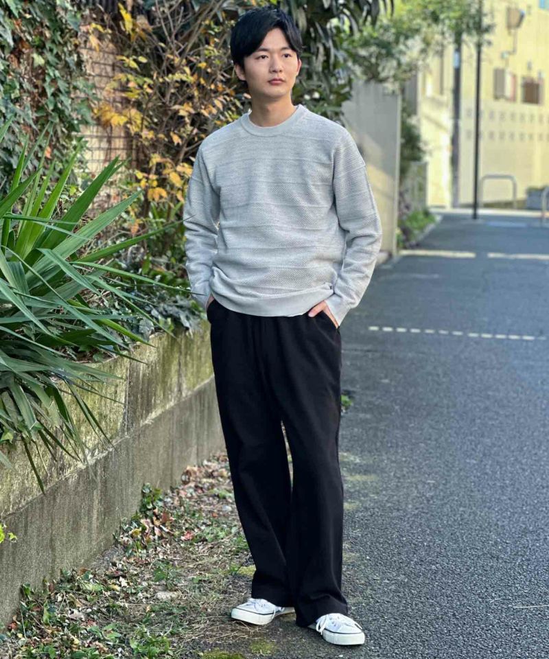 NAVY 軽快ニット メッシュボーダークルーネック メンズ商品画像-19