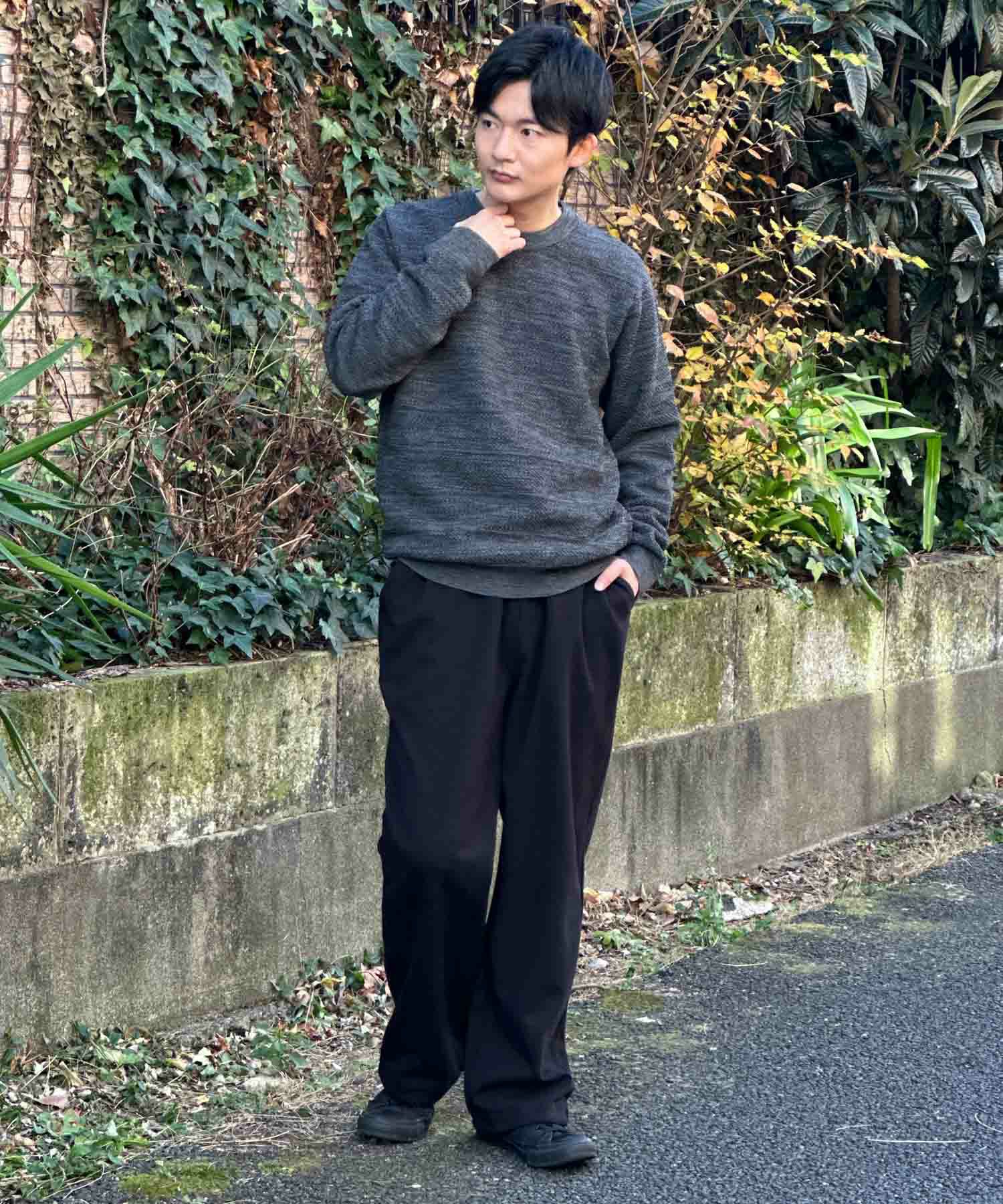 NAVY 軽快ニット メッシュボーダークルーネック メンズ商品画像-20