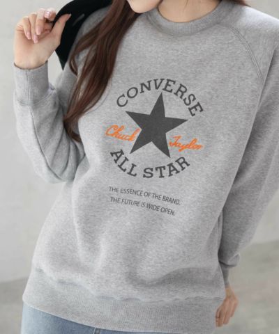 CONVERSE パッチプリント身頃裏シャギトレーナー レディース