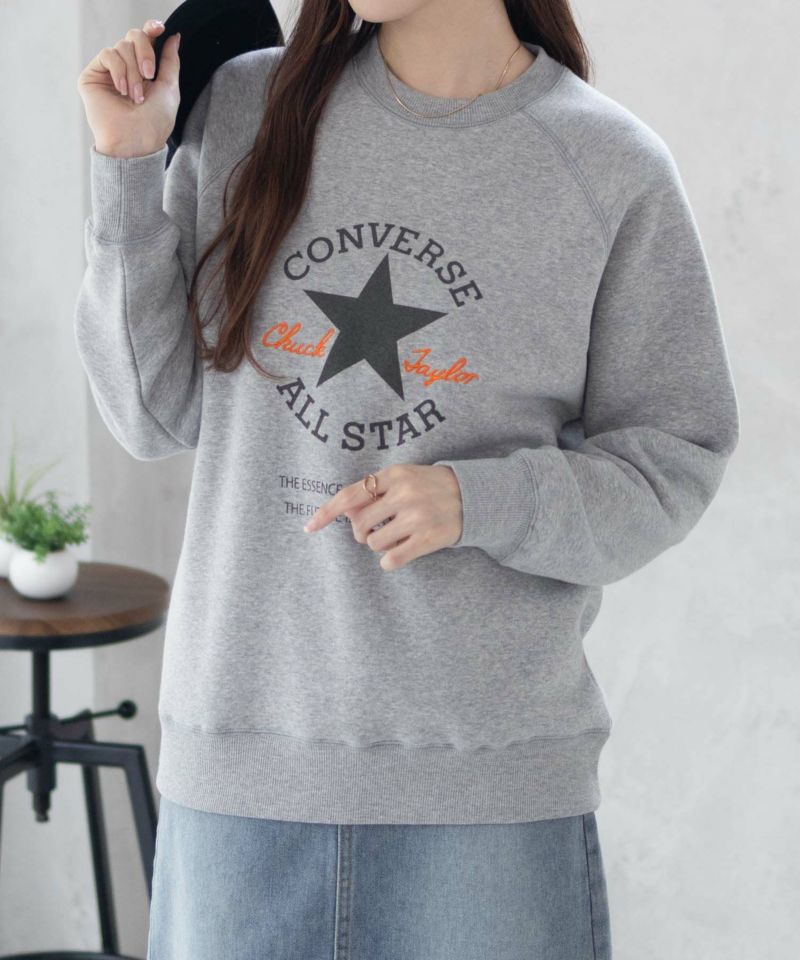 CONVERSE  パッチプリント身頃裏シャギトレーナー レディース商品画像-2