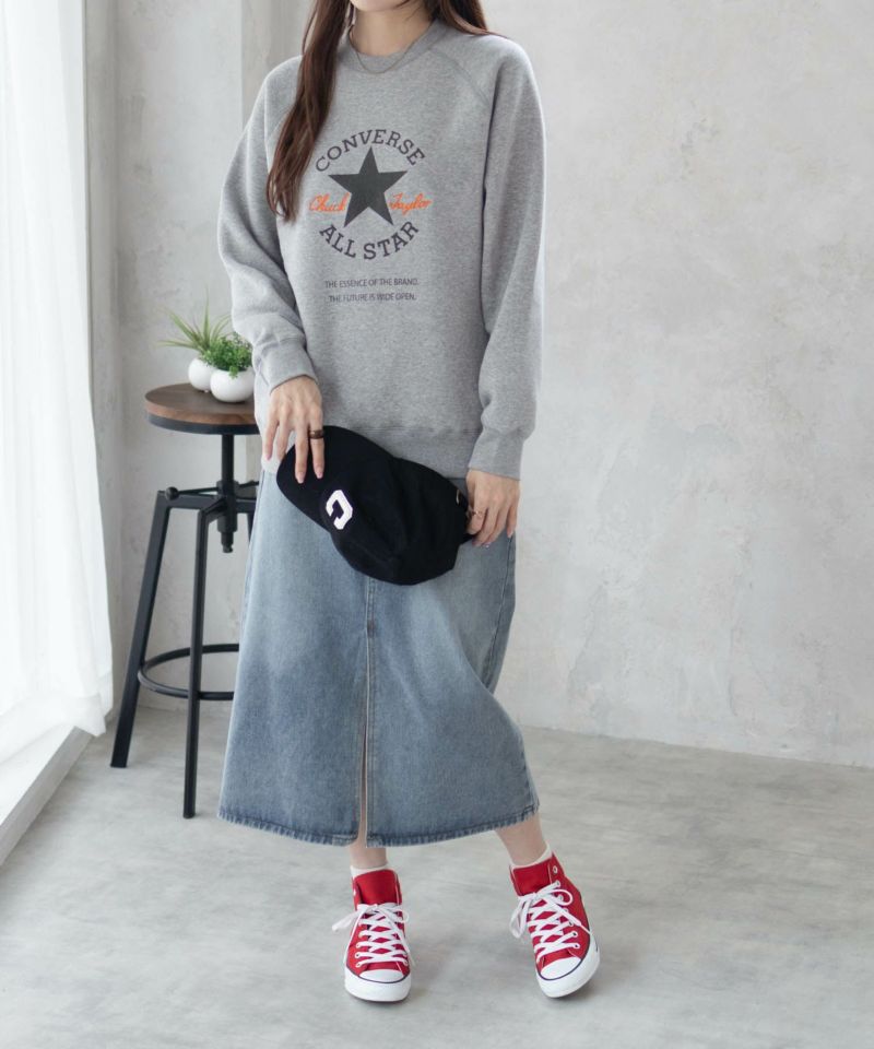 CONVERSE  パッチプリント身頃裏シャギトレーナー レディース商品画像-4