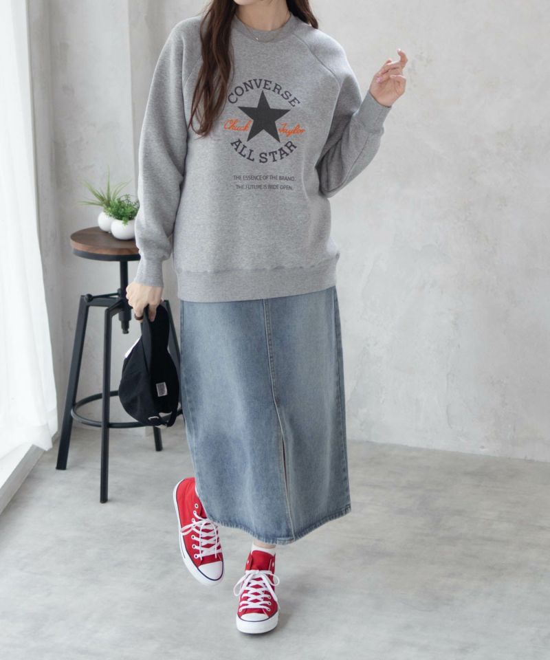 CONVERSE  パッチプリント身頃裏シャギトレーナー レディース商品画像-5