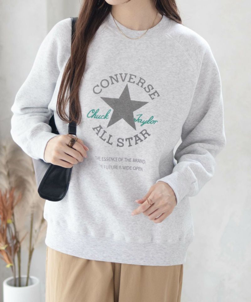 CONVERSE  パッチプリント身頃裏シャギトレーナー レディース商品画像-6