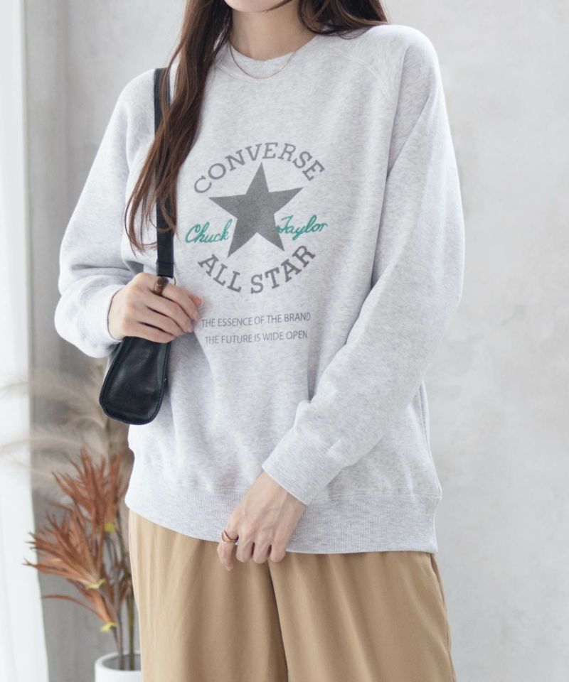 CONVERSE  パッチプリント身頃裏シャギトレーナー レディース商品画像-7