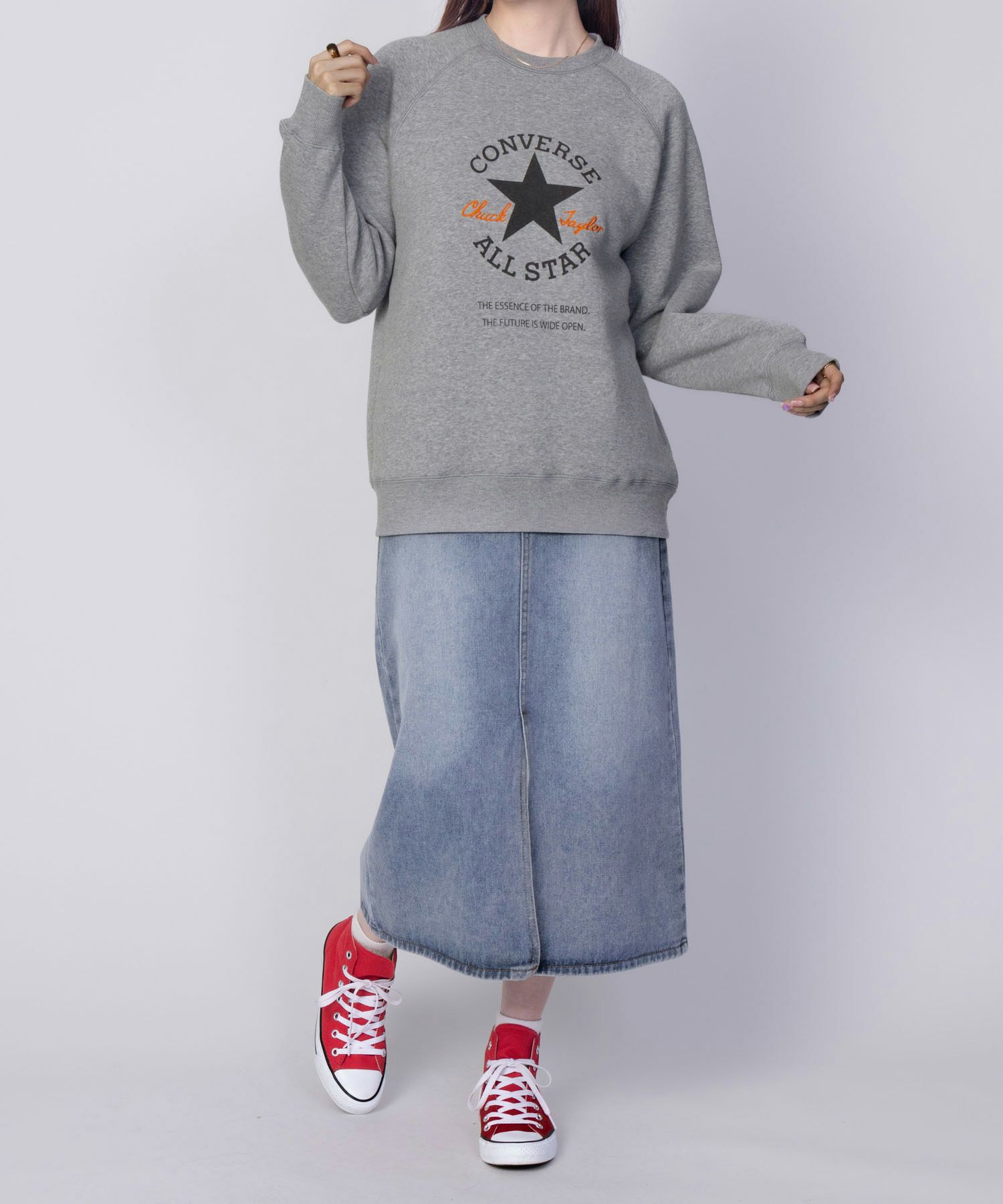 CONVERSE  パッチプリント身頃裏シャギトレーナー レディース商品サムネイル-13