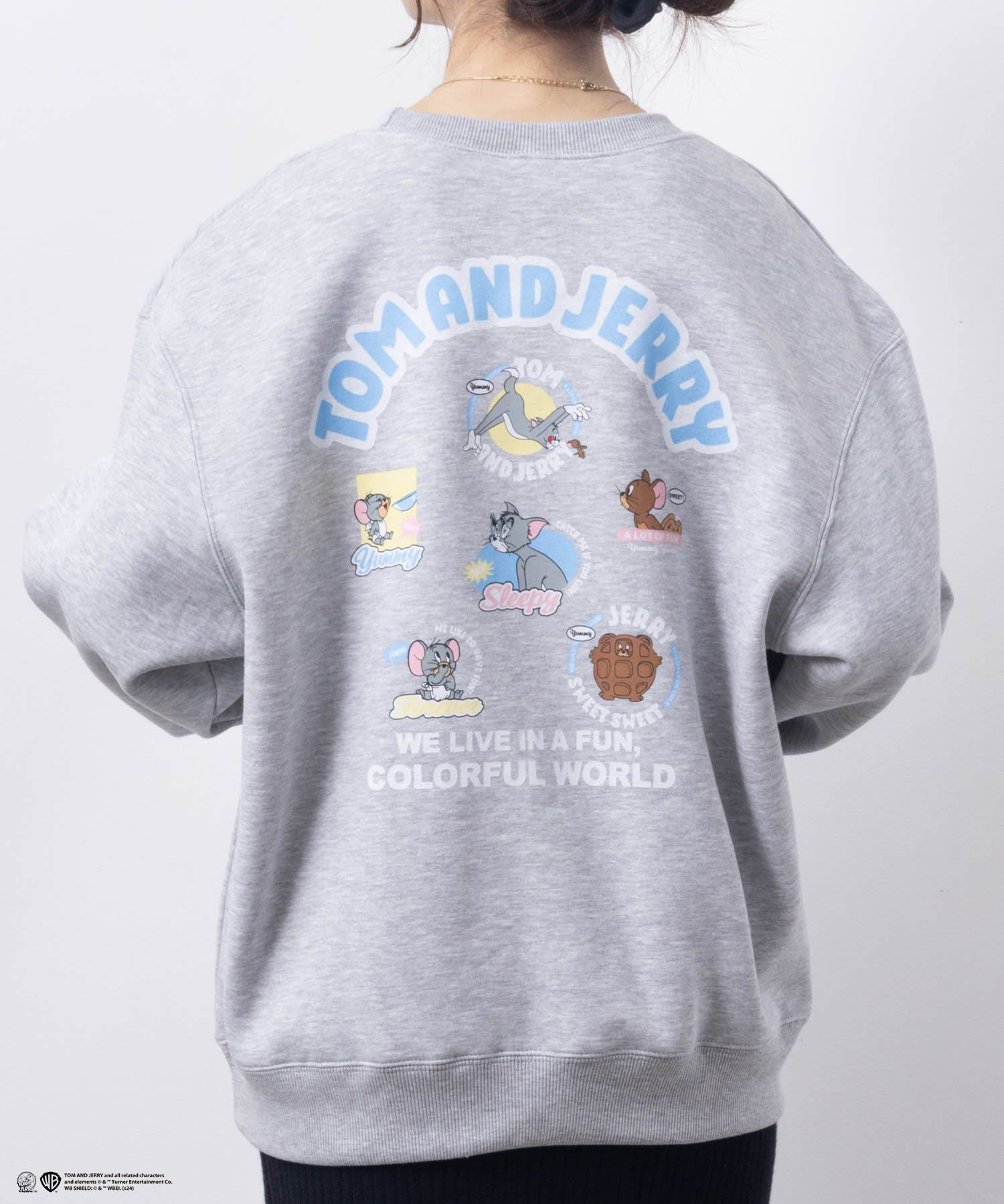 Tom and Jerry 刺繍ルーズトレーナー レディース