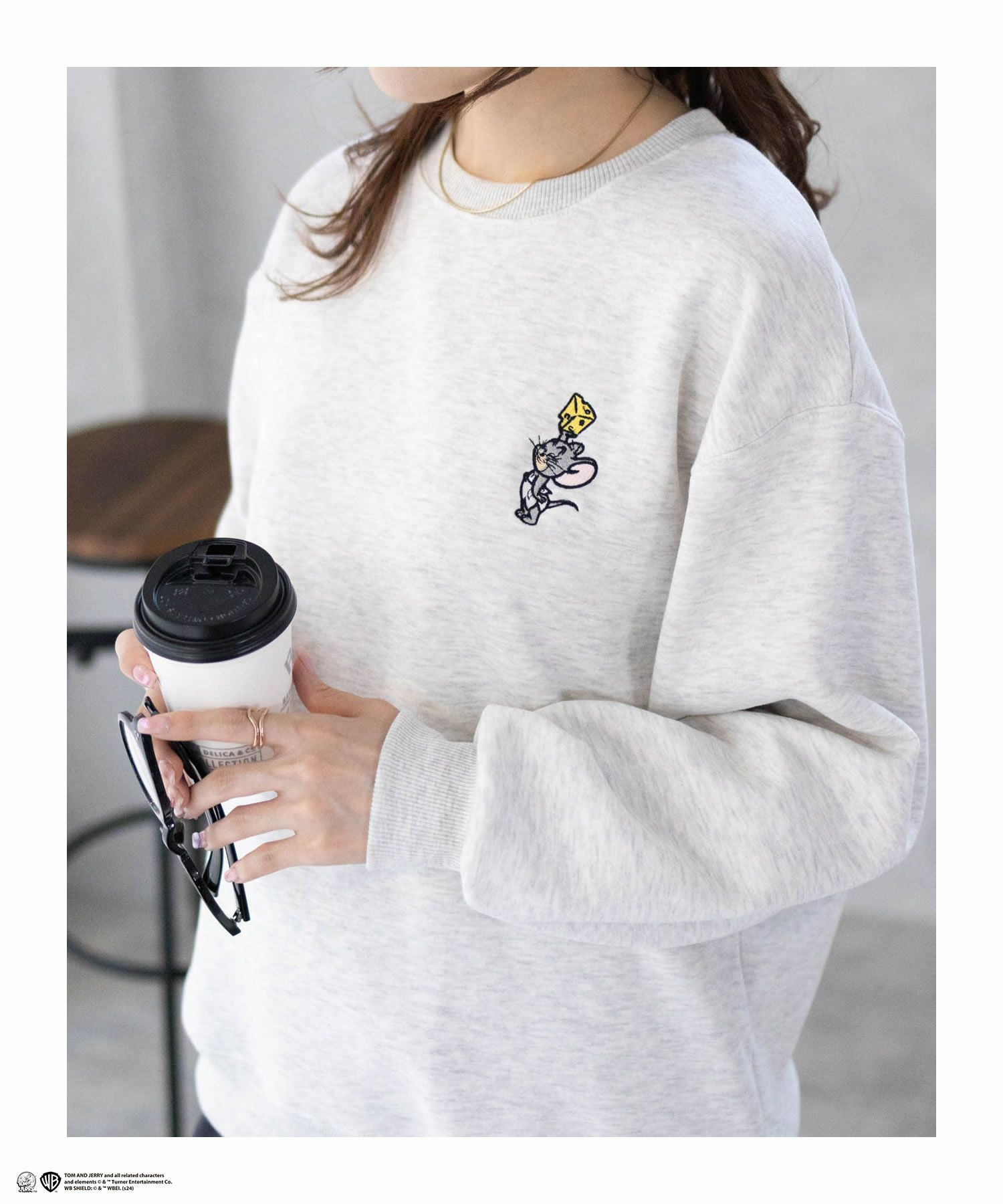 [期間限定価格]Tom and Jerry 刺繍ルーズトレーナー レディース商品画像-13