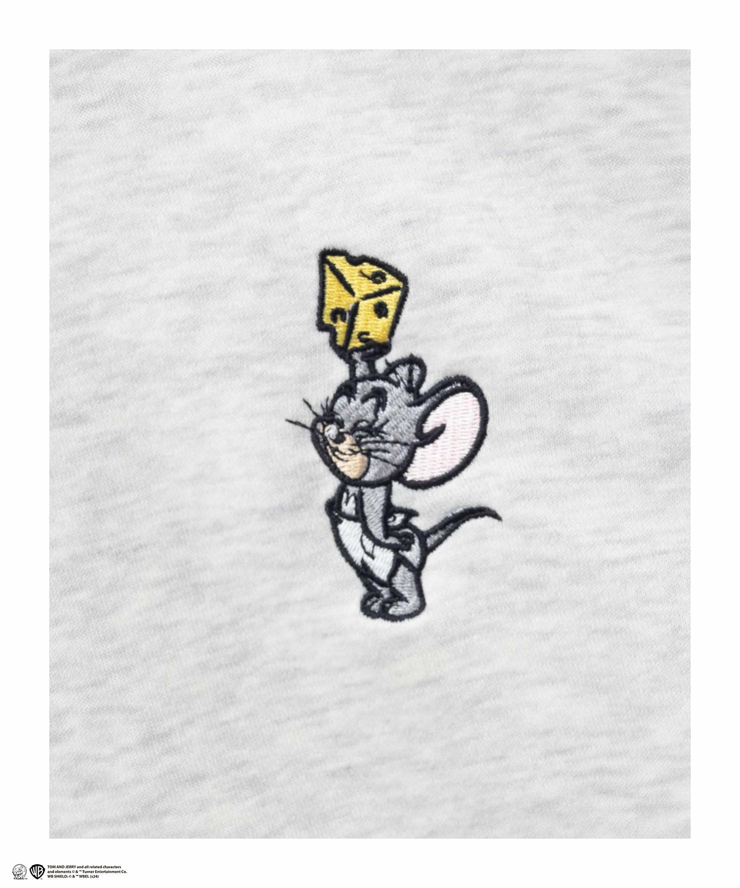 Tom and Jerry 刺繍ルーズトレーナー レディース