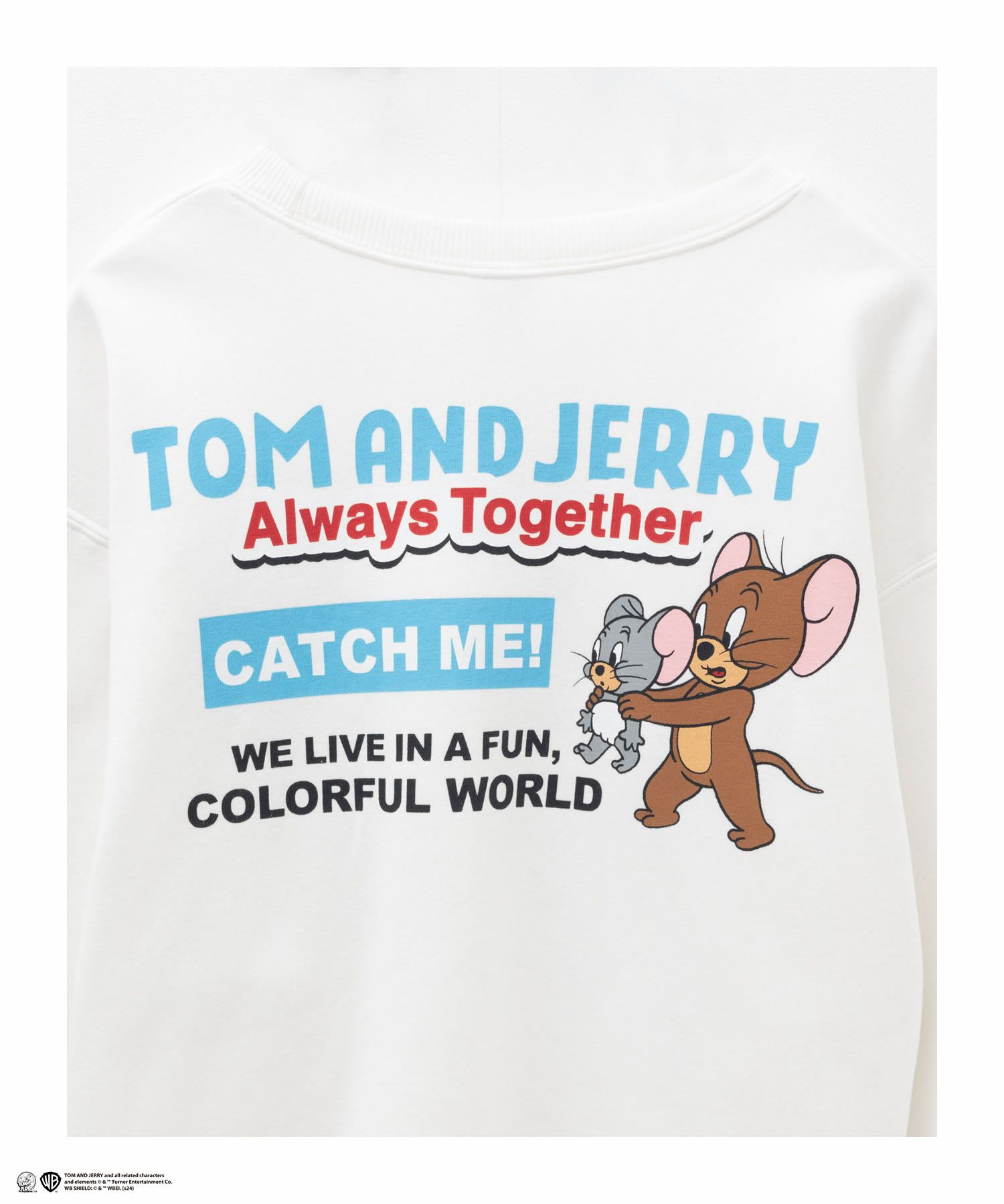 Tom and Jerry 刺繍ルーズトレーナー レディース