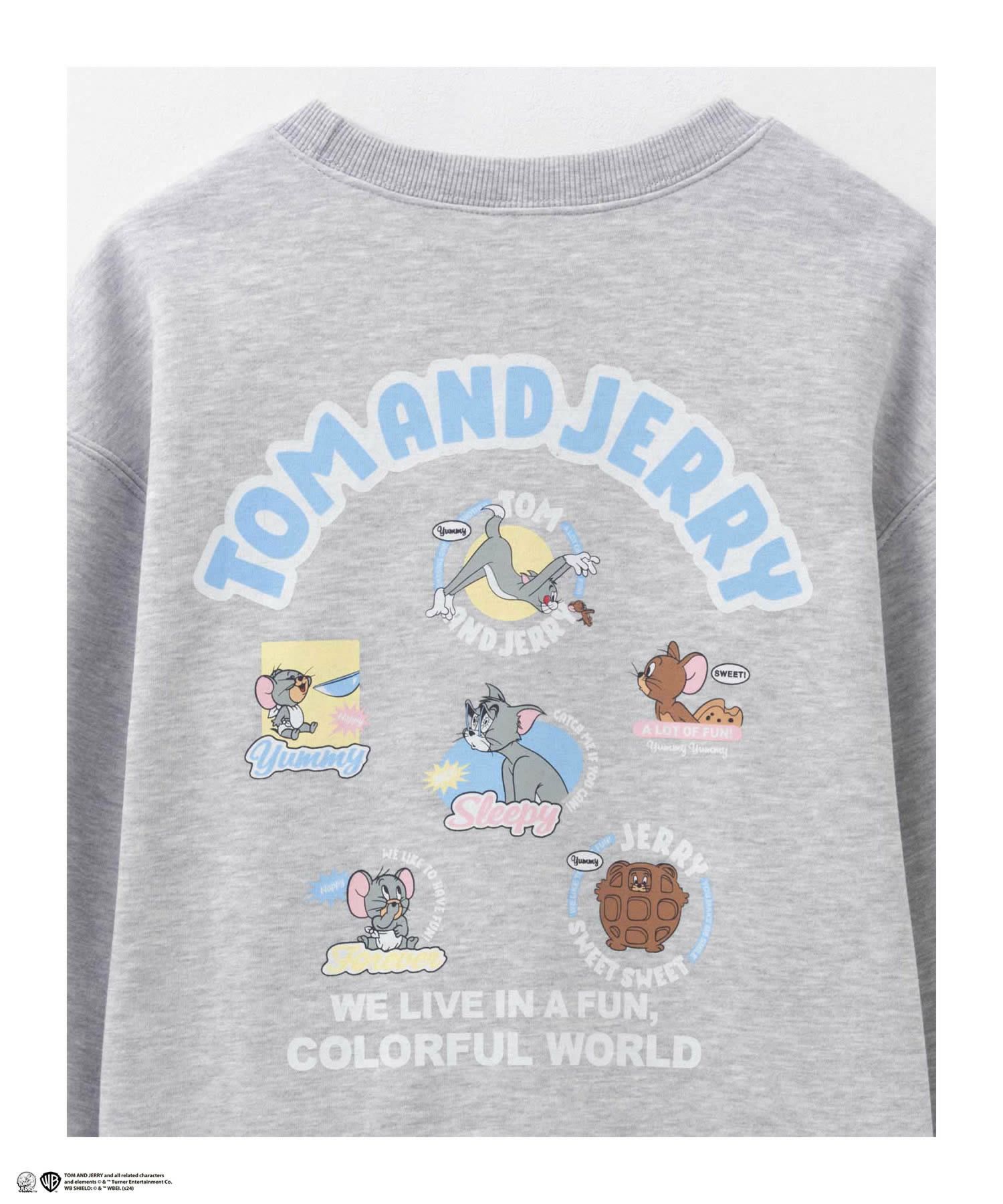Tom and Jerry 刺繍ルーズトレーナー レディース