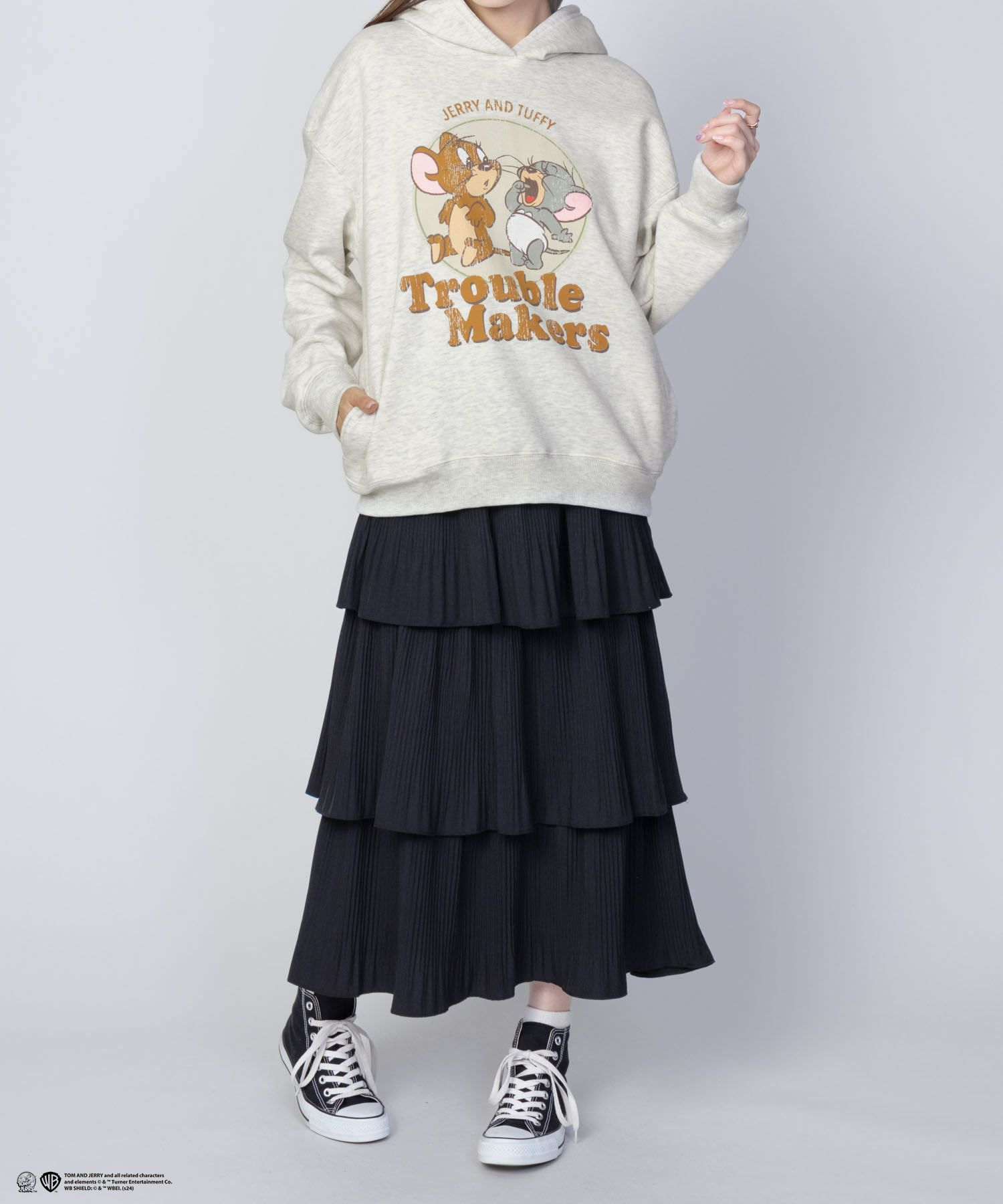 Tom and Jerry プリントルーズパーカー レディース商品画像-4