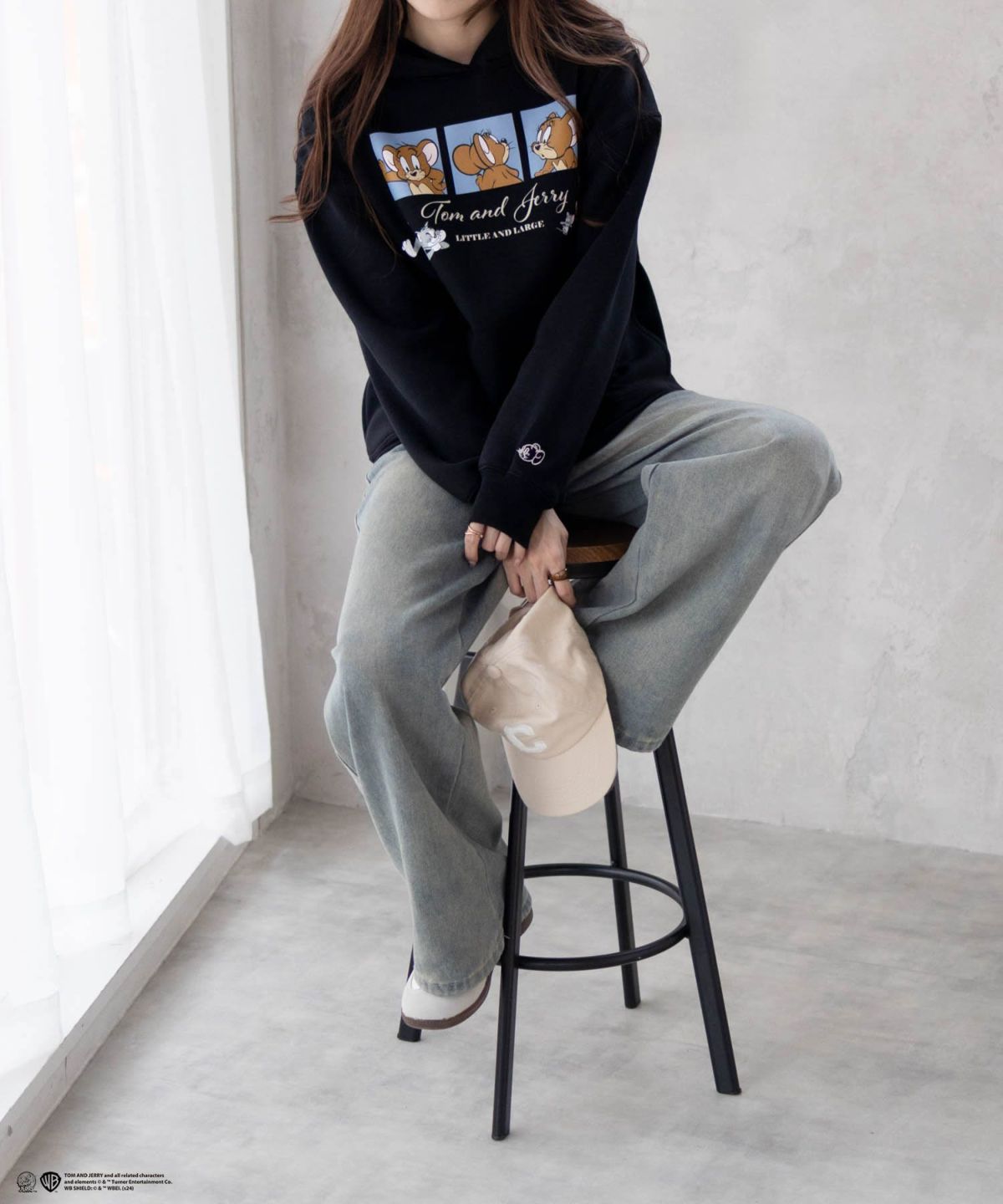 Tom and Jerry プリントルーズパーカー レディース