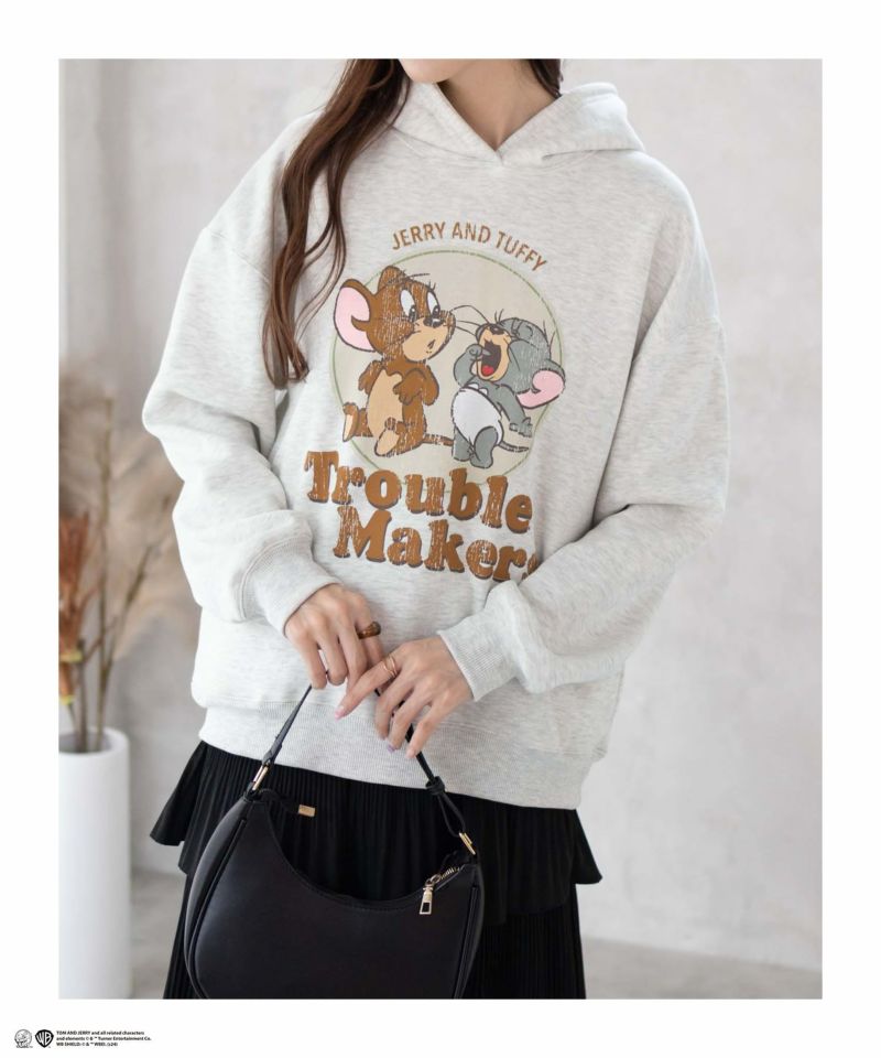[期間限定価格]Tom and Jerry プリントルーズパーカー レディース商品画像-12