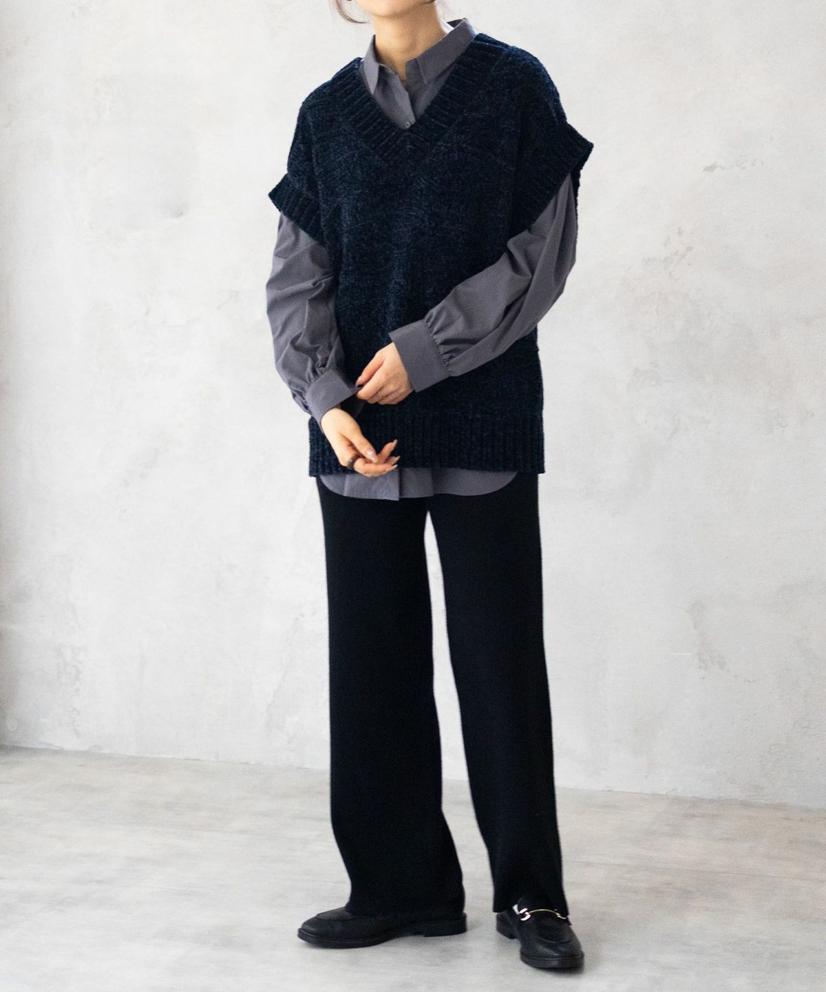 HusHusH モールVネックニットベスト レディース