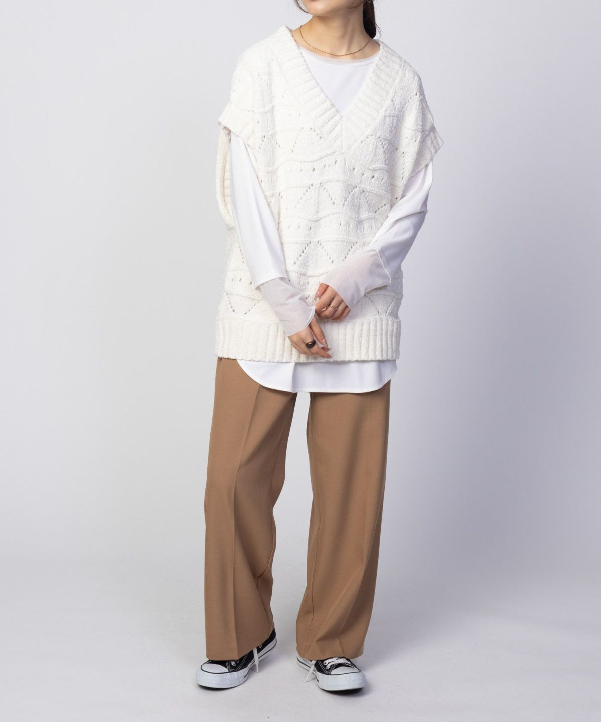 HusHusH モールVネックニットベスト レディース