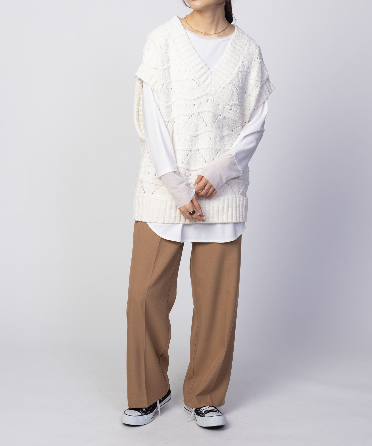 HusHusH モールVネックニットベスト レディース