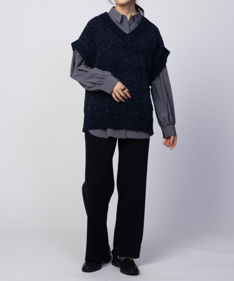 HusHusH  モールVネックニットベスト レディース商品画像-13