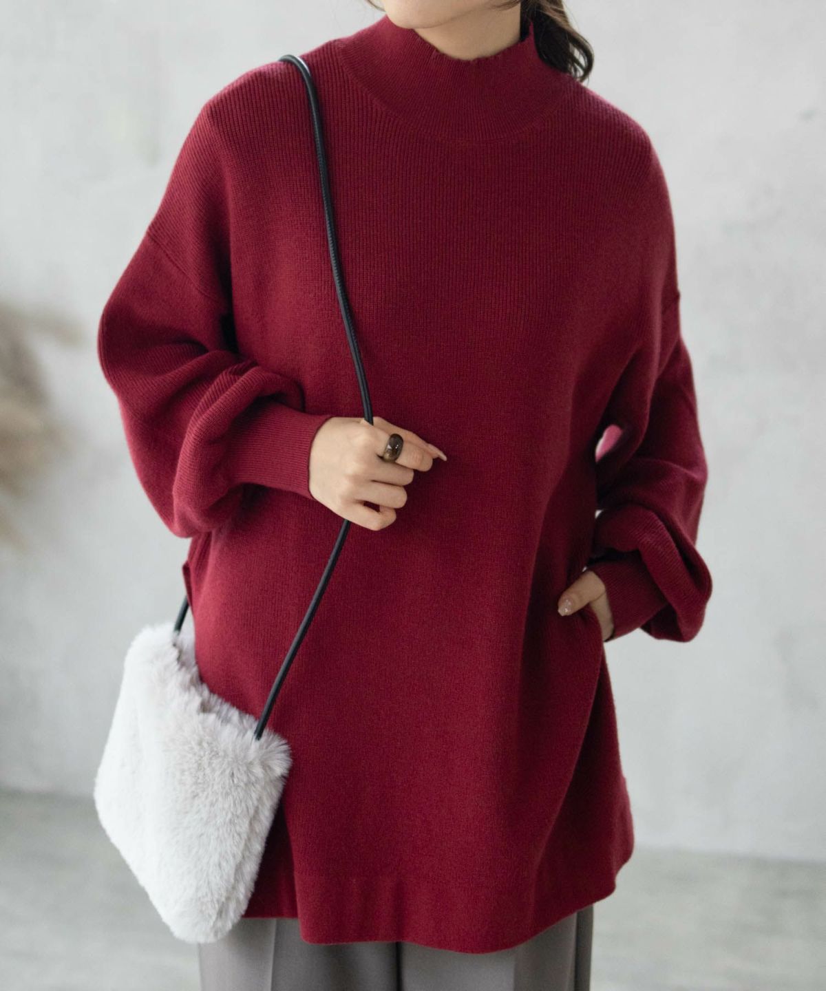 HusHusH リブハイネックプルオーバー レディース