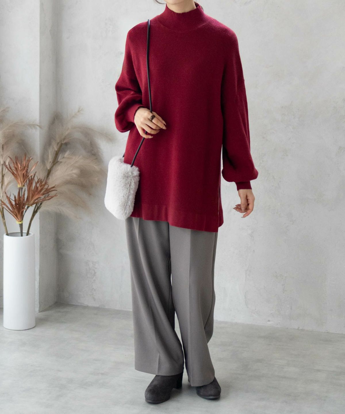 HusHusH リブハイネックプルオーバー レディース