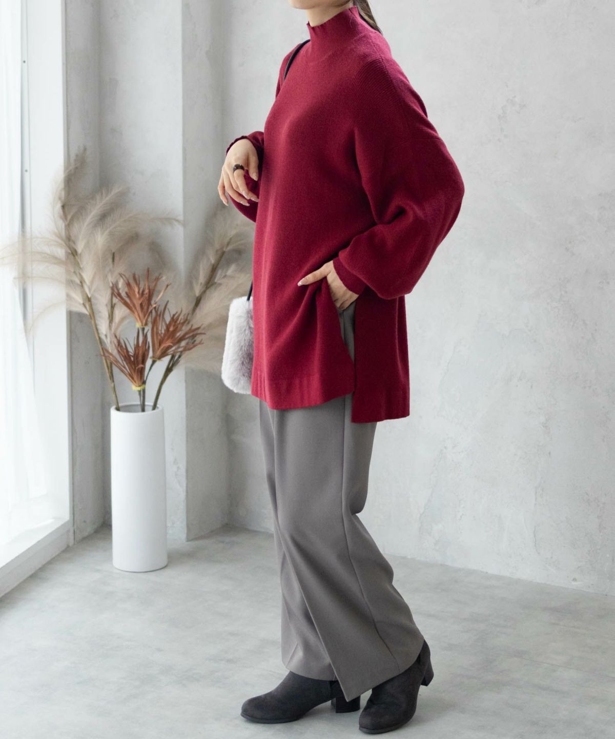 HusHusH リブハイネックプルオーバー レディース