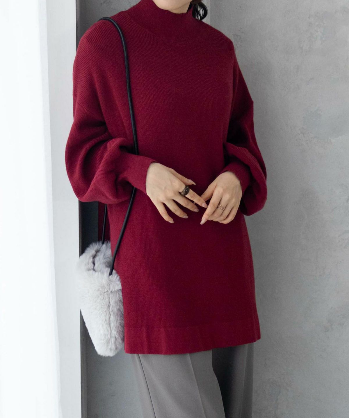 HusHusH リブハイネックプルオーバー レディース