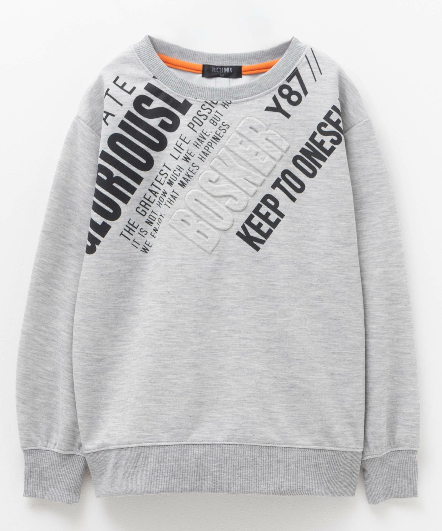 RICH MIX ポンチ素材 ロゴプリントトレーナー キッズ