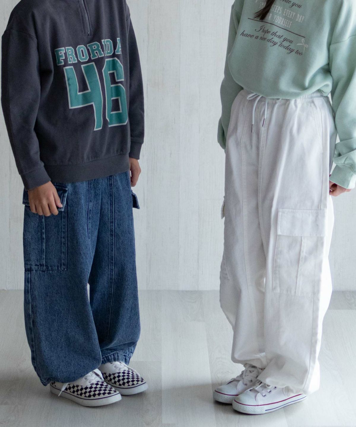 NAVY デニムカーゴパンツ キッズ