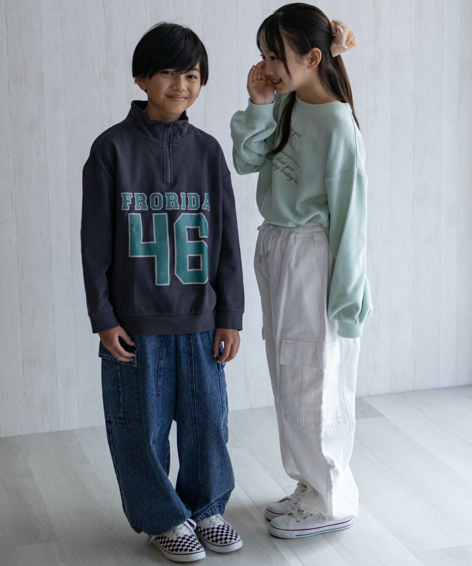 NAVY デニムカーゴパンツ キッズ